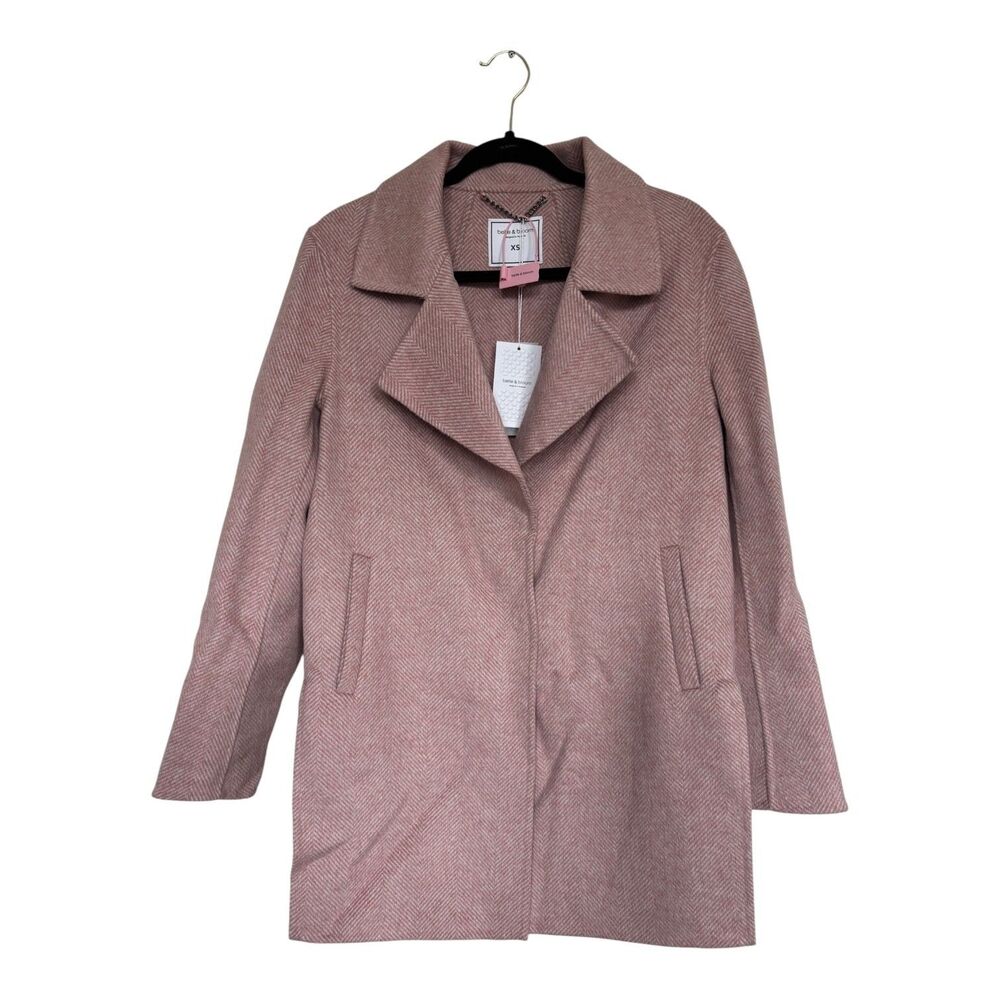 Belle & Bloom Ex Boyfriend Wool Blend Oversized Coat Womens XS Blush Pink Herrin
